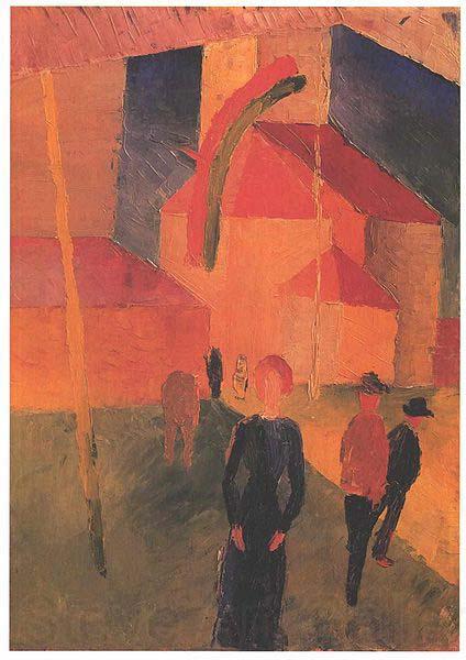 August Macke Flagged church Germany oil painting art